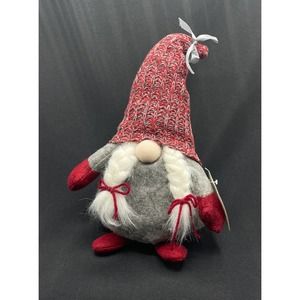 Winter Gnome 12 inch Figure Red and Gray